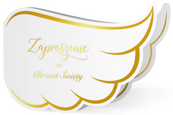 Zaproszenia na Chrzest Chrzciny Skrzydła 10szt.