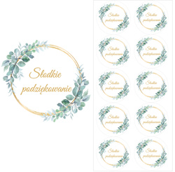 Naklejki Słodkie Podziękowanie KOŁO 50mm 10szt