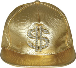 Czapka z Daszkiem Złota Dolar Raper HipHop Bogacz