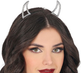 Opaska Rogi Diabełka Diablicy SREBRNE Halloween