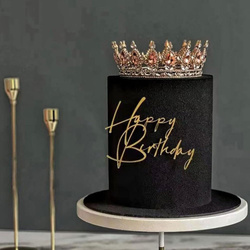 Topper na Bok Tort HAPPY BIRTHDAY Akryl Złoty