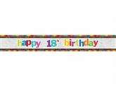 Baner urodzinowy Happy 18th Birthday, 270cm, 1 szt