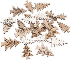 Drewniane Ozoby DRZEWKA Choinki Białe Naturalne 24