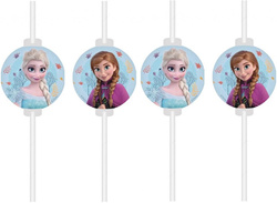 Rurki Słomki z Medalionem Frozen KRAINA LODU 4szt.