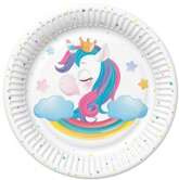 Talerzyki Papierowe Magiczny Jednorożec 18cm 8szt.