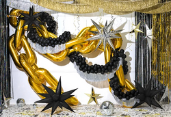 Balon foliowy Gwiazda 3D, 95cm, czarny