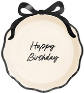 Talerzyki HAPPY BIRTHDAY Czarna Kokarda 24cm 6szt.