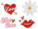 Naprasowanki Love, mix, 5.5-6.5x3.5-4.5cm, 4szt.