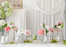 Sztuczny Kwiat - Biała Hortensja, 35 cm