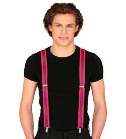 Neonowe Różowe Szelki Disco Lata 80 Strój Party