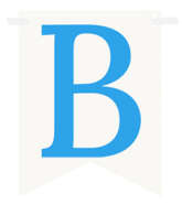 Flagietka, Litera B, Niebieska, 1 szt.