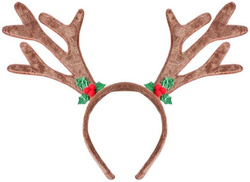 Opaska Świąteczna na Głowę Brązowe Rogi Renifera