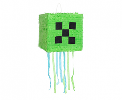 Piniata Zielony Piksel, rozm. 28x28x28 cm,1szt.