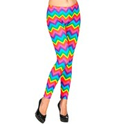 Spodnie LEGGINSY Kolorowe Neon Disco Lata 90 L/XL