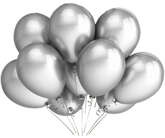 Balony metaliczne 12 cali, 10 szt., srebrne