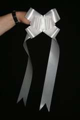 Wstążka ściągana kokarda 5 cm, 1 szt, biała