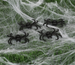 Dekoracje Zestaw Pająki Czarne Halloween 4szt 8cm