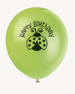 Balony Happy Birthday z Biedronką 30cm, 8 szt.