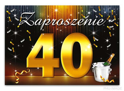 Zaproszenie na 40 urodziny, 1 szt.