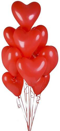 Balony serca czerwone, 10 szt.