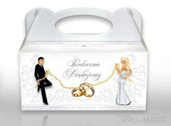 Pudełko na ciasto weselne, 1 szt.