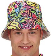 Kapelusz Czapka Bucket Hat z Nadrukiem Lata 80 90