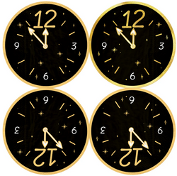 Serwetki ZEGAR Sylwester Nowy Rok 33x33cm 10szt.