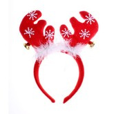 Opaska czerwone rogi Renifera ze śnieżynka, 1 szt.