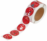 Naklejki na Rolce CHRISTMAS Red 2,5cm 500szt.