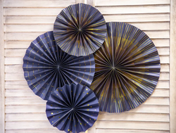 Rozety Papierowe Dekoracyjne Granatowe Mix 4szt.