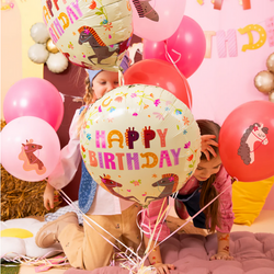 Balon Foliowy Happy Birthday KONIKI Urodziny 45cm