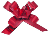 Wstążki ściągane kokardki 1cm, 50szt. czerwone