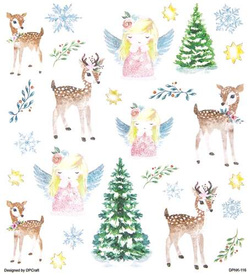 Naklejki Świąteczne Brokatem SARENKI ANIOŁKI 27szt