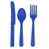 Sztućce zestaw, niebieski, 24 szt.