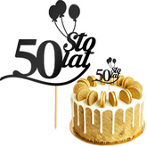 Topper na Tort 50 STO LAT Urodziny CZARNY