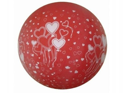 Balon olbrzym 1 m, "Czerwony w białe serca", 1 szt