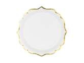 Talerzyki, białe złoty brzeg, 18,5 cm, 6 szt.