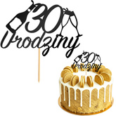 Topper na Tort 30 URODZINY Party CZARNY