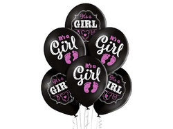 Balony lateksowe 12 cali, It's a Girl, 6 szt.