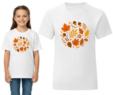 Koszulka Biała JESIEŃ Liście 5-6 lat, 116cm