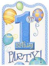 Zaproszenia na Roczek, niebieskie, 8 szt.