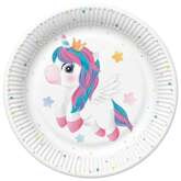 Talerzyki Papierowe Magiczny Jednorożec 23cm 8szt.