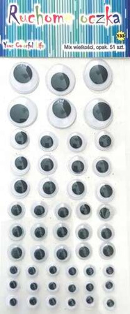 Ruchome oczka mix rozmiarów, 51 szt.
