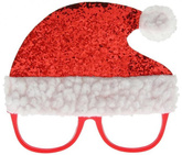 OKULARY Świąteczne Brokatowa CZAPKA MIKOŁAJA