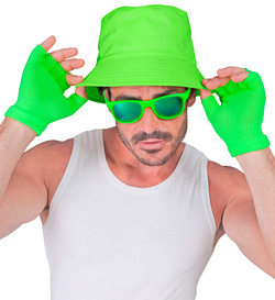 RĘKAWICZKI Bez Palców Krótkie ZIELONE Neon DISCO