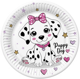 Talerzyki Papierowe PIESEK Dalmatyńczyk 18cm 8szt.