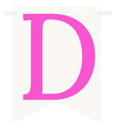 Flagietka, Litera D, Różowa, 1 szt.