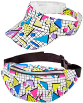 Zestaw Disco Funky Czapka Daszek Nerka Lata 80