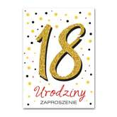 Zaproszenie brokatowe 18 lat, 1 szt.