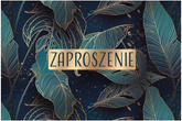 ZAPROSZENIA z Kopertami CIEMNE LIŚCIE 10szt.